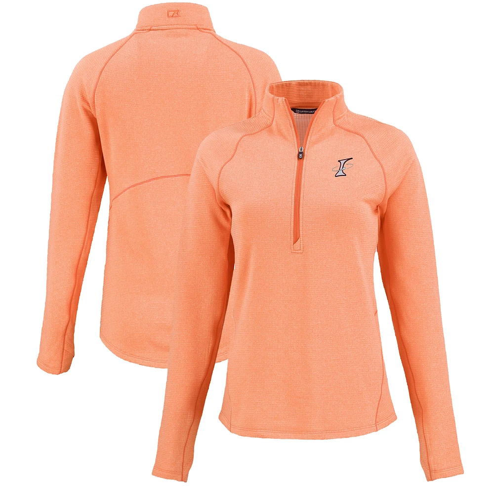 Women's Cutter & Buck Heather Albuquerque Isotopes Peshastin Eco Fleece Recycled Half-Zip Pullover Top