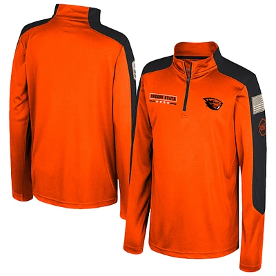 Youth Colosseum Orange Oregon State Beavers OHT Military Appreciation Cyclone Quarter-Zip Windshirt