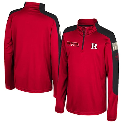 Youth Colosseum Scarlet Rutgers Knights OHT Military Appreciation Cyclone Quarter-Zip Windshirt