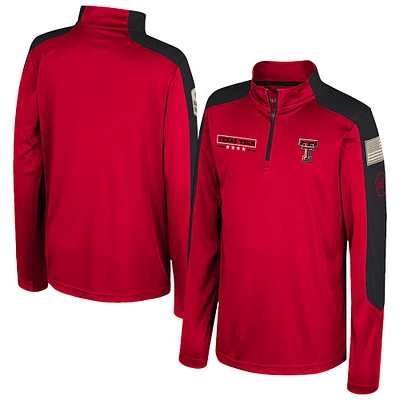 Youth Colosseum Red Texas Tech Raiders OHT Military Appreciation Cyclone Quarter-Zip Windshirt