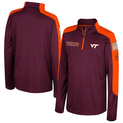Youth Colosseum Maroon Virginia Tech Hokies OHT Military Appreciation Cyclone Quarter-Zip Windshirt