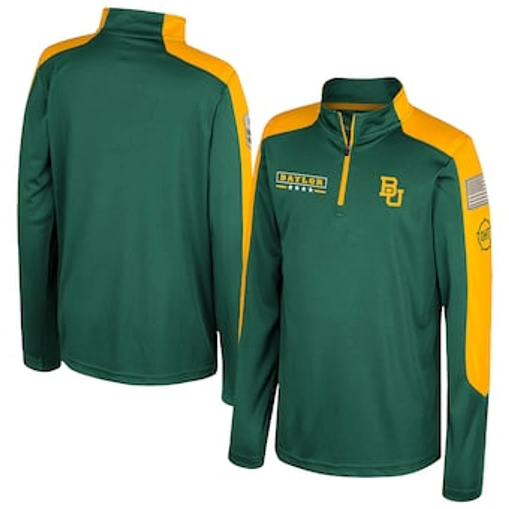 Youth Colosseum Green Baylor Bears OHT Military Appreciation Cyclone Quarter-Zip Windshirt
