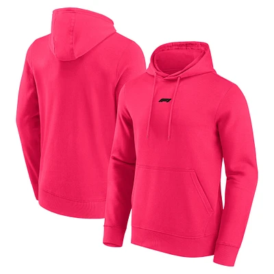 Men's Fanatics Pink Formula 1 Mini Logo Pullover Hoodie