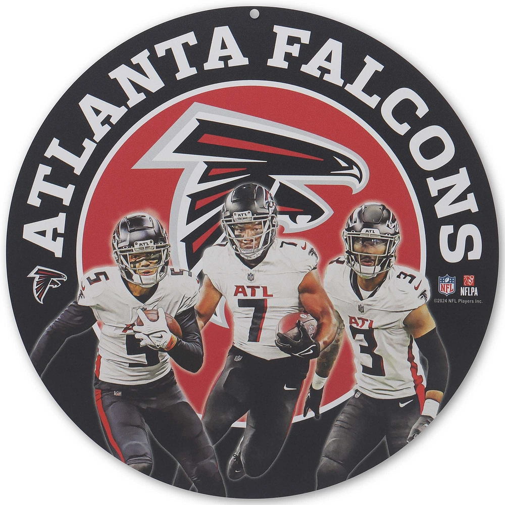 Atlanta Falcons Team Stars 11" Round Metal Sign