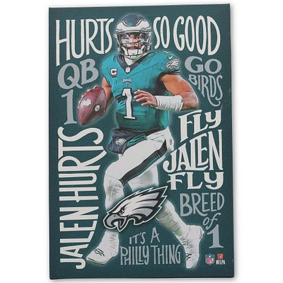 Jalen Hurts Philadelphia Eagles 15" x 23" Winning Words Canvas Wall Art