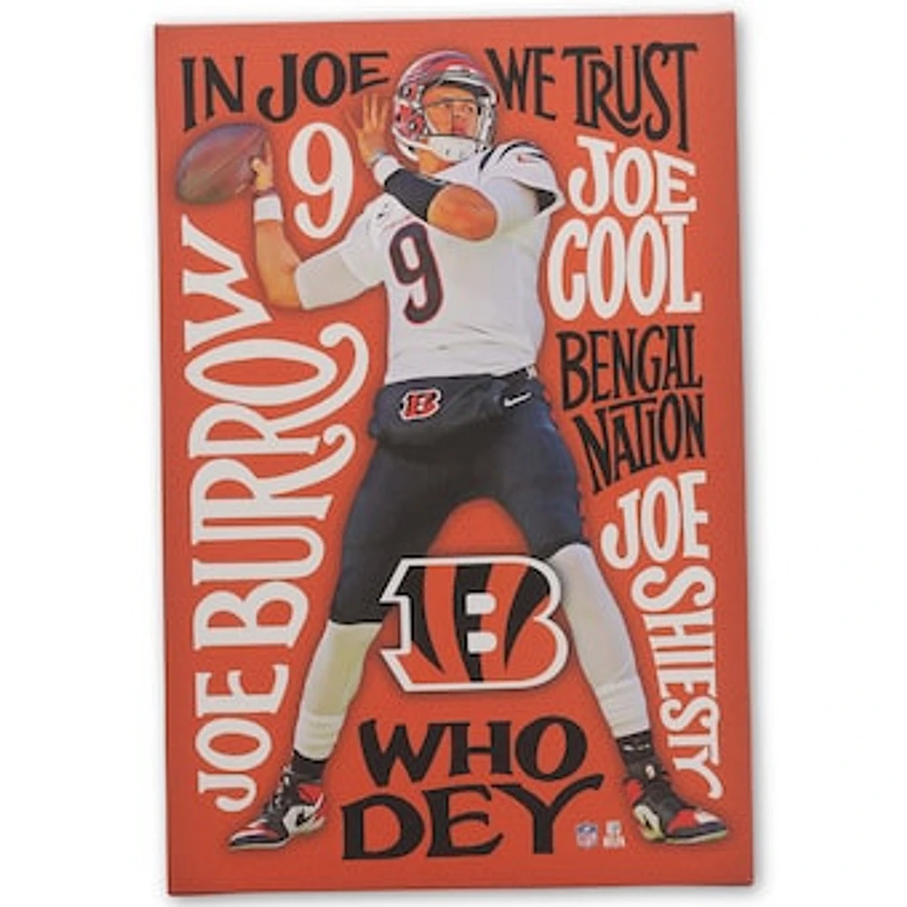 Joe Burrow Cincinnati Bengals 15" x 23" Winning Words Canvas Wall Art