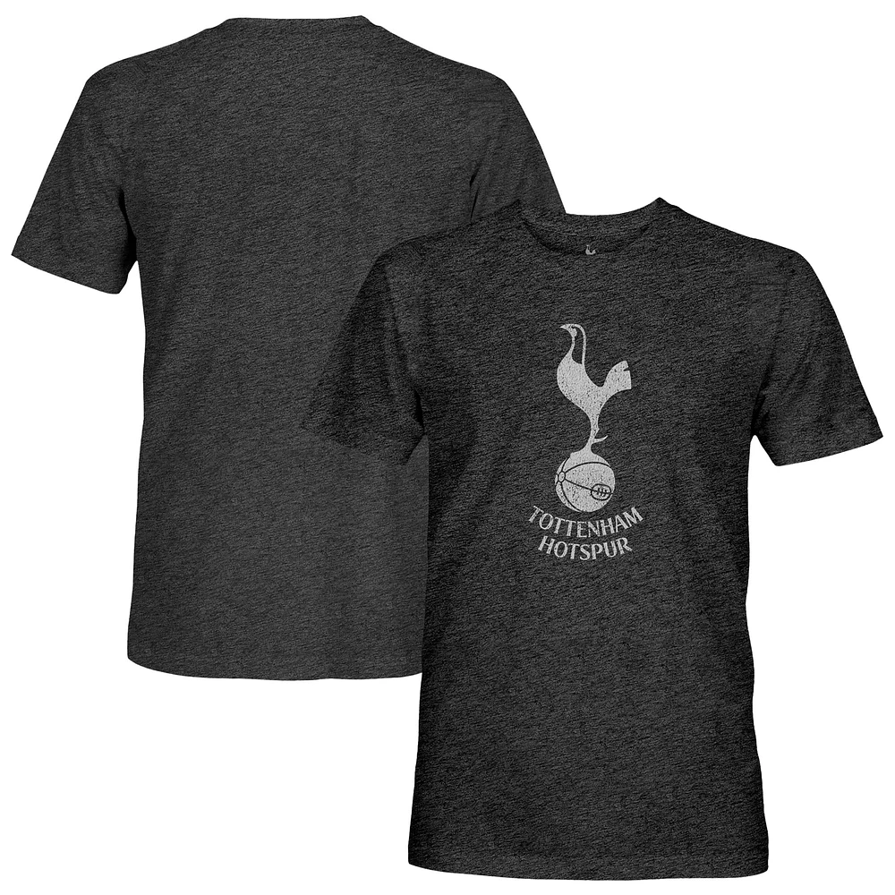 Men's 1863FC Black Tottenham Hotspur Mono Badge Vintage Tri-Blend T-Shirt