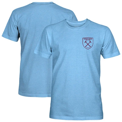 Men's 1863FC Light Blue West Ham United Left Mono Badge Vintage Tri-Blend T-Shirt