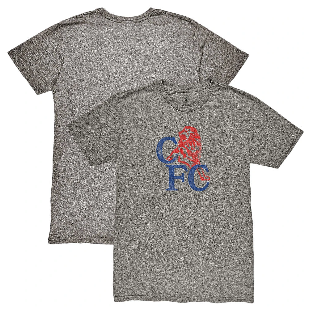 Men's 1863FC Heather Gray Chelsea Retro '86 Badge Vintage Tri-Blend T-Shirt
