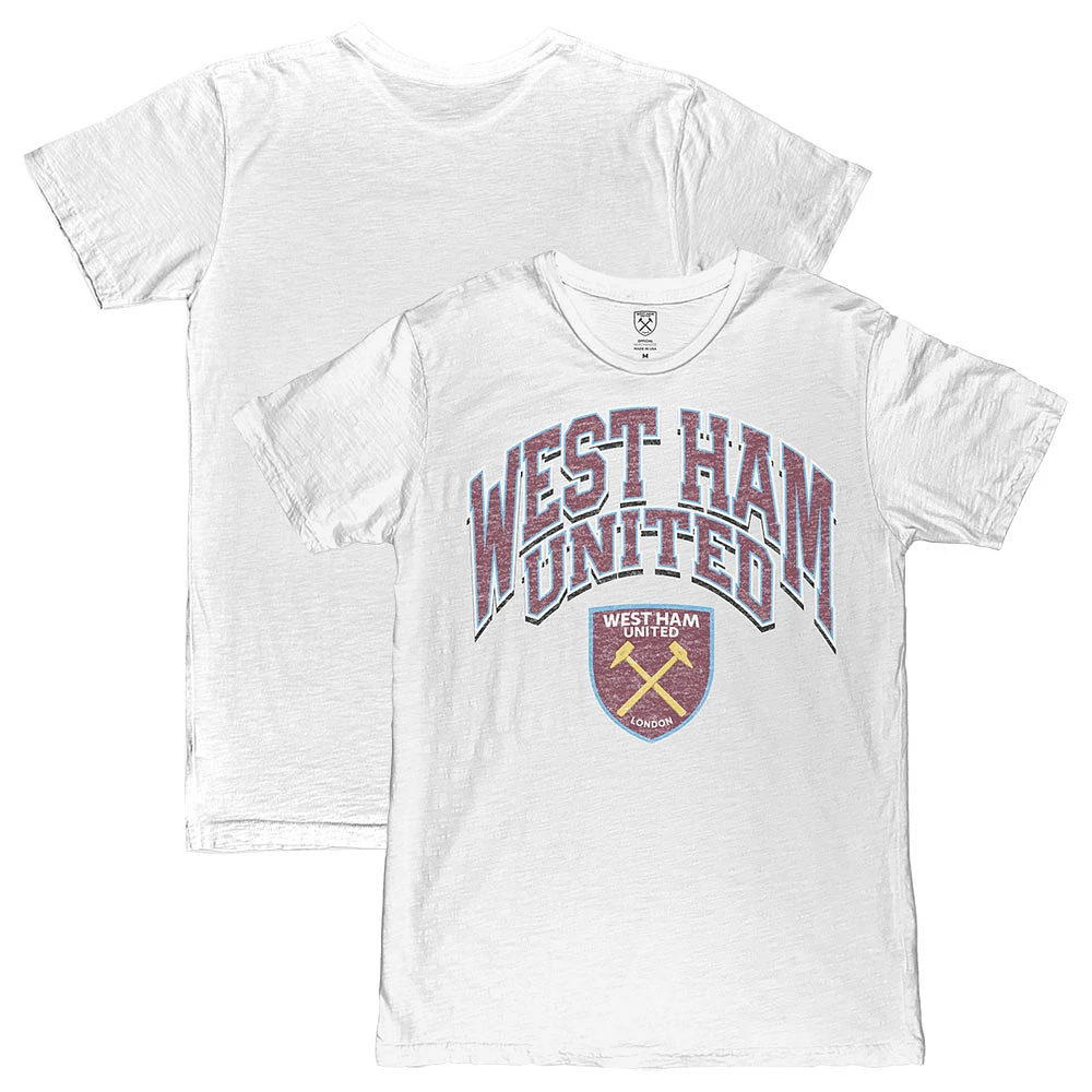 Men's 1863FC White West Ham United Retro Wordmark Slub T-Shirt
