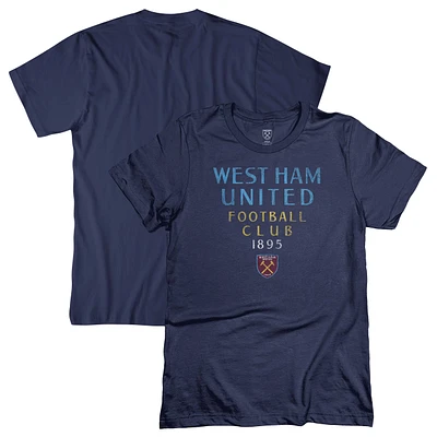 Men's 1863FC Navy West Ham United Tapered Text T-Shirt