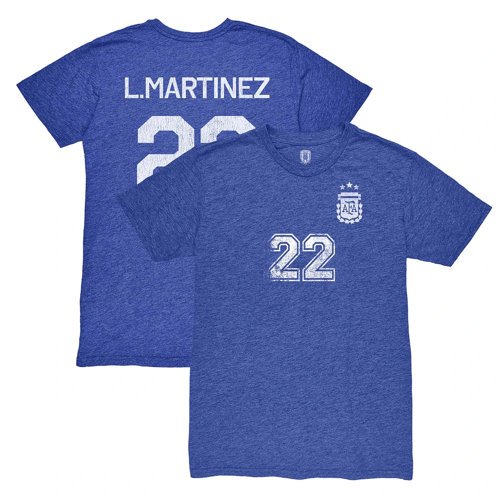 Men's 1863FC Lautaro Martinez Argentina National Team Retro Player Tri-Blend T-Shirt