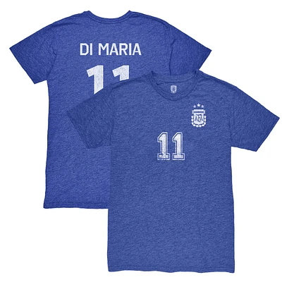 Men's 1863FC Angel Di Maria Argentina National Team Retro Player Tri-Blend T-Shirt