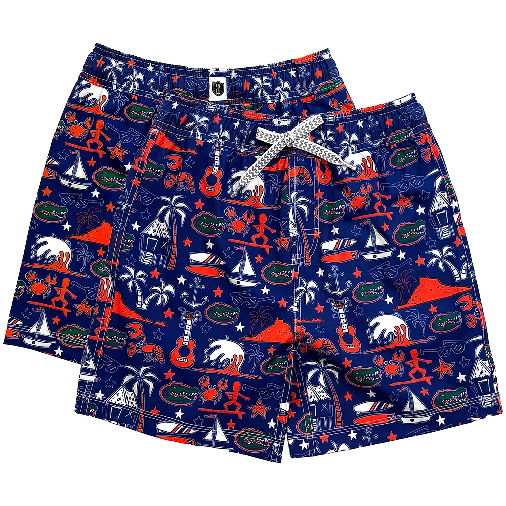 Youth Wes & Willy Royal Florida Gators Luau Swim Trunks