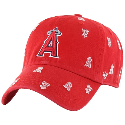 Women's '47 Red Los Angeles Angels Confetti Clean Up Adjustable Hat