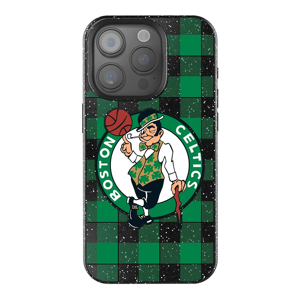 Keyscaper Boston Celtics Plaid Bling iPhone Case
