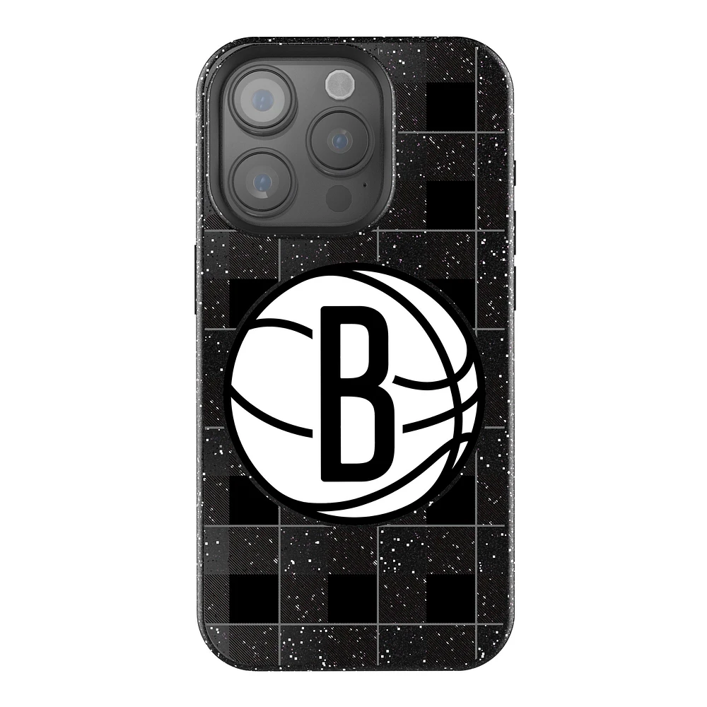 Keyscaper Brooklyn Nets Plaid Bling iPhone Case