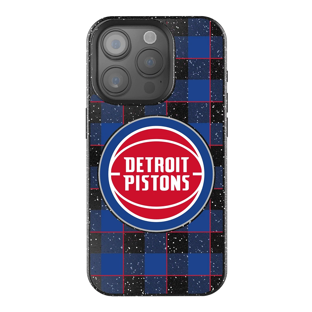 Keyscaper Detroit Pistons Plaid Bling iPhone Case