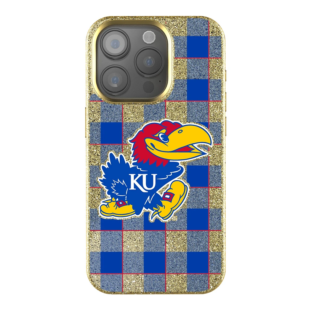 Keyscaper Kansas Jayhawks Plaid Bling iPhone Case