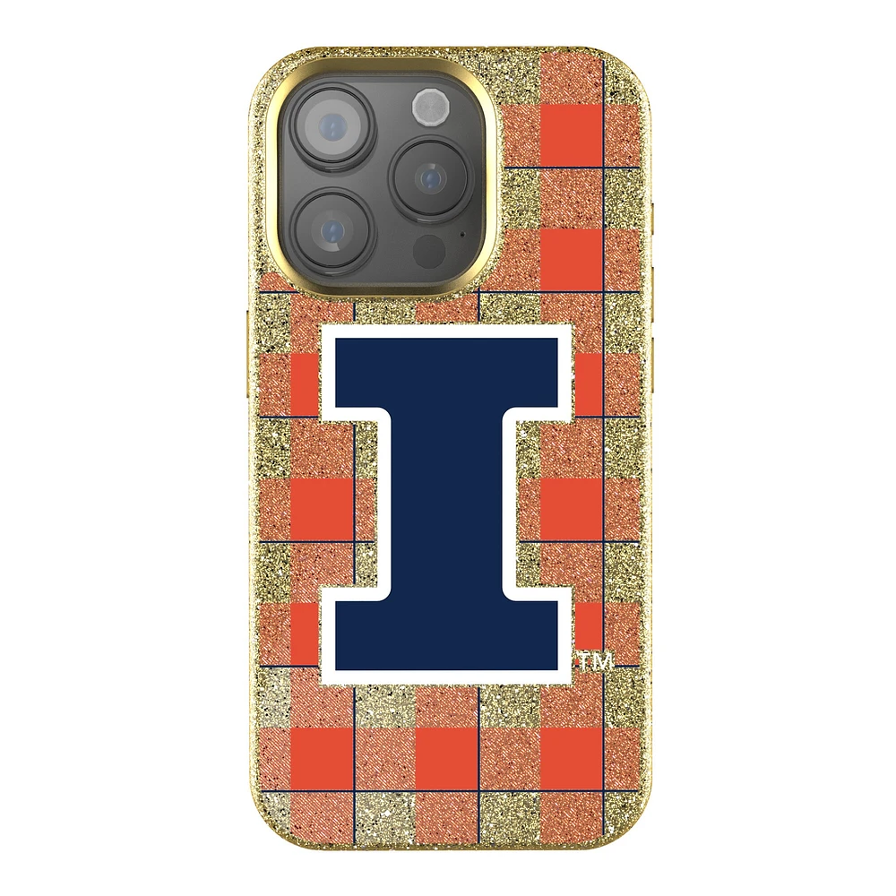 Keyscaper Illinois Fighting Illini Plaid Bling iPhone Case