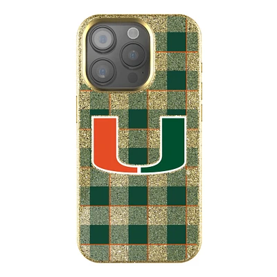 Keyscaper Miami Hurricanes Plaid Bling iPhone Case