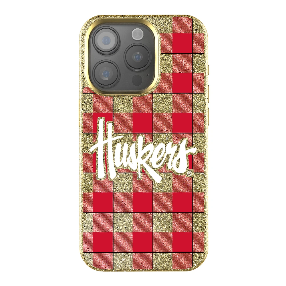Keyscaper Nebraska Huskers Plaid Bling iPhone Case
