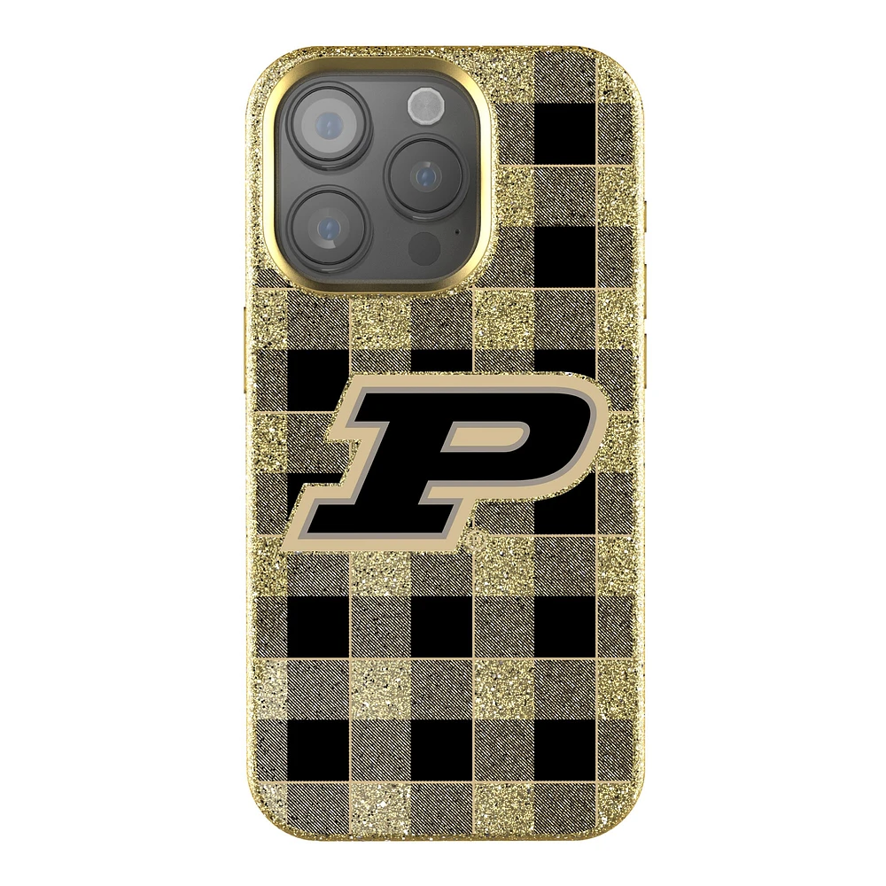 Keyscaper Purdue Boilermakers Plaid Bling iPhone Case