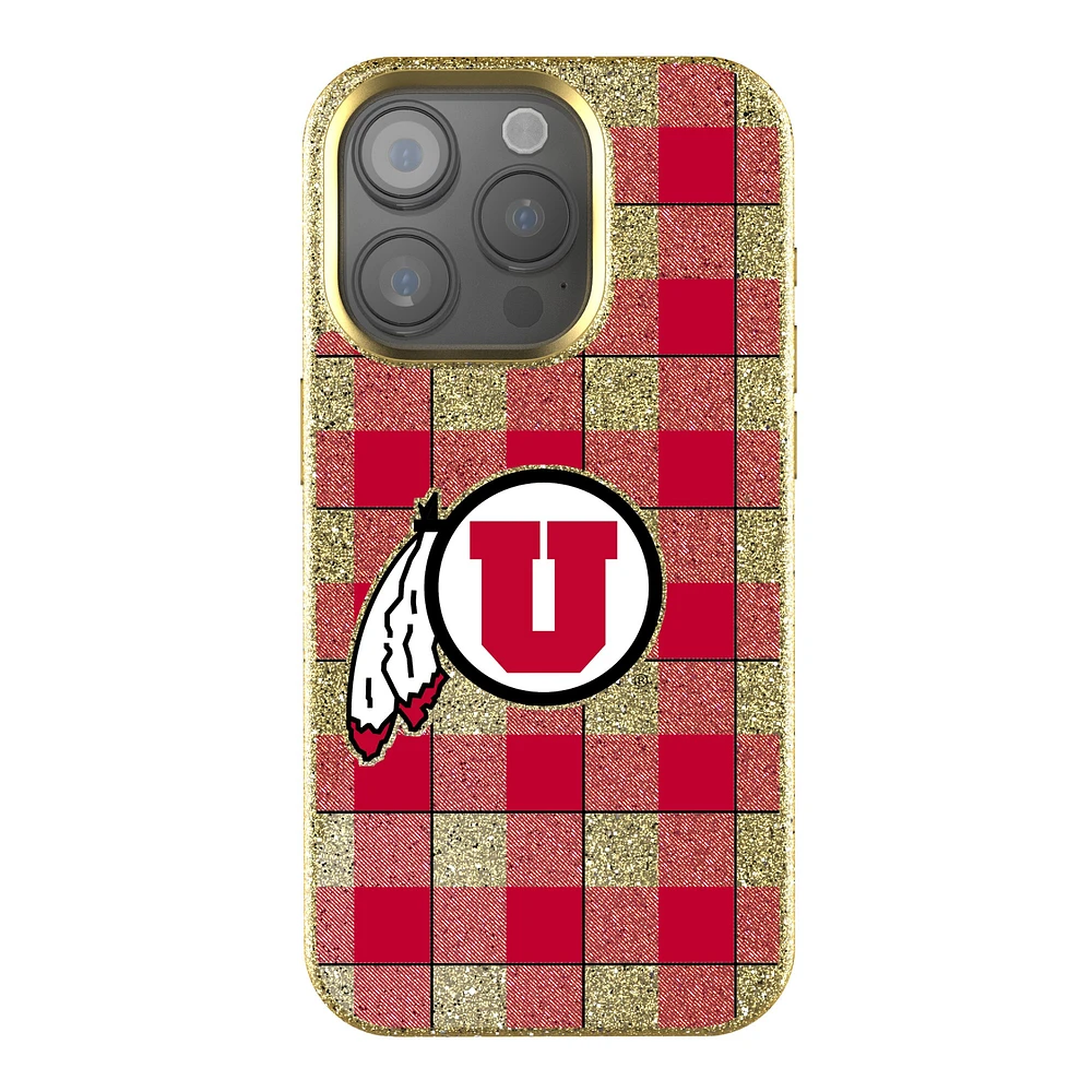Keyscaper Utah Utes Plaid Bling iPhone Case
