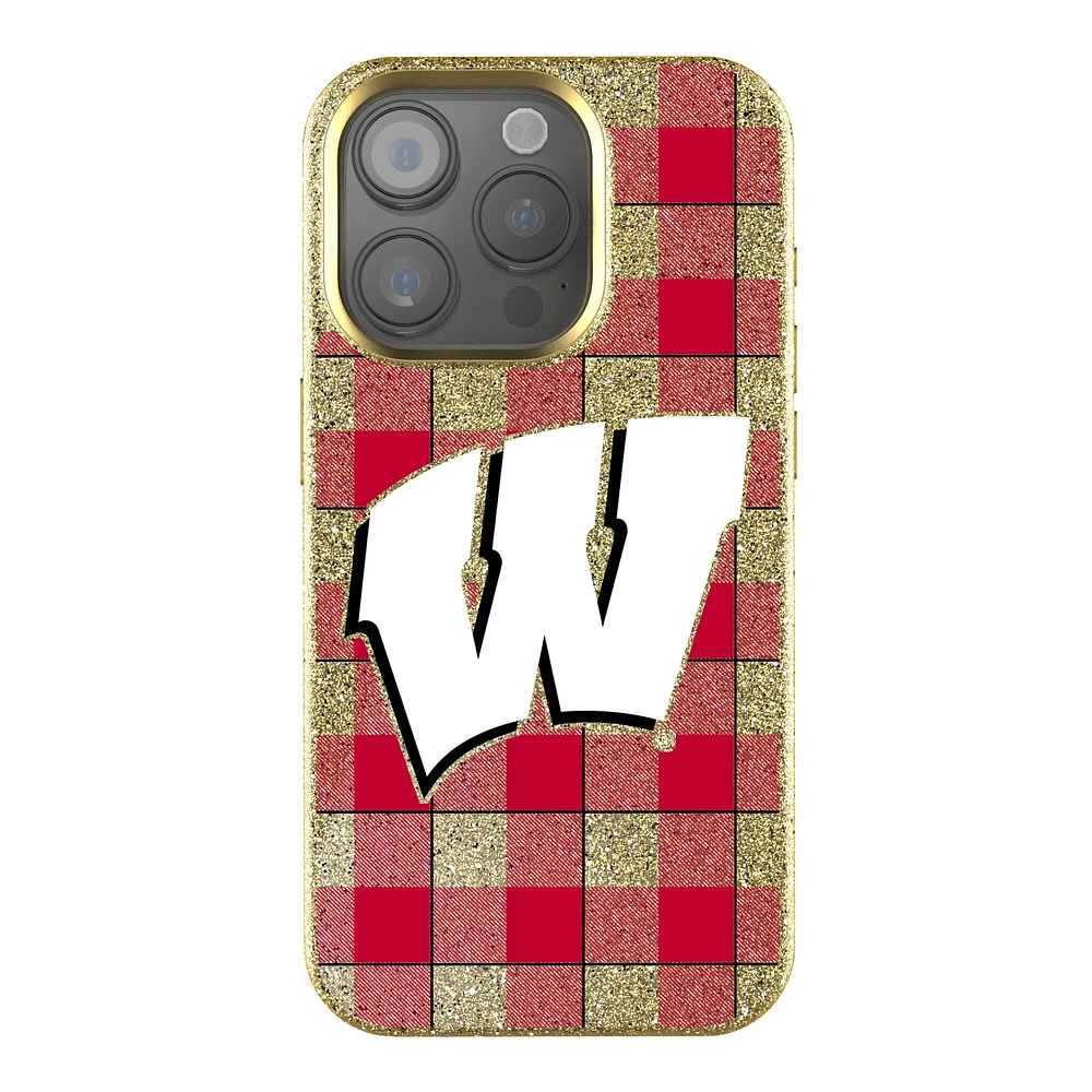 Keyscaper Wisconsin Badgers Plaid Bling iPhone Case