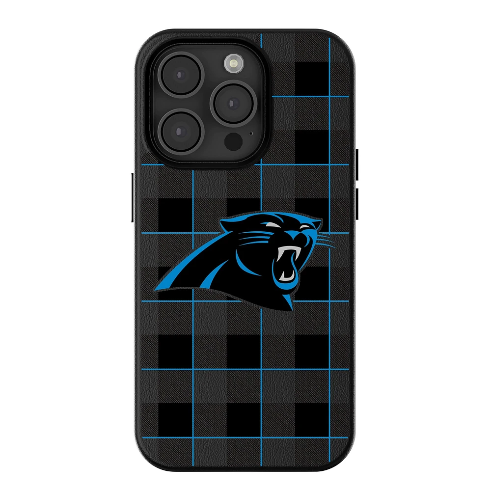 Keyscaper Carolina Panthers Plaid Magnetic Bump iPhone Case
