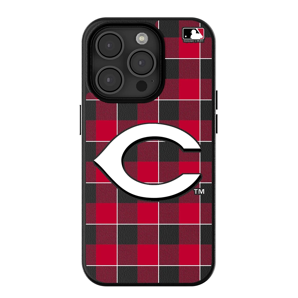 Keyscaper Cincinnati Reds Plaid Magnetic Bump iPhone Case