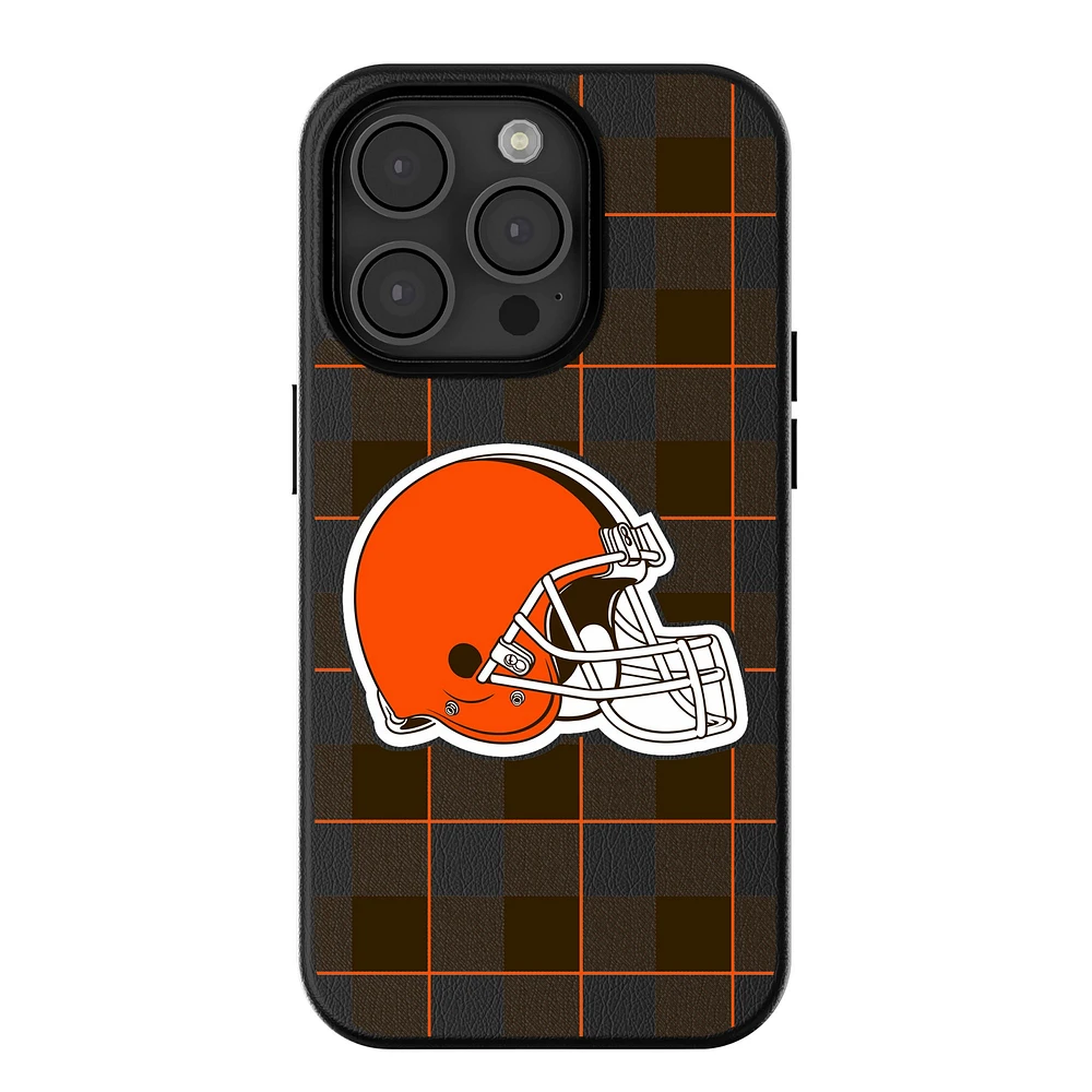 Keyscaper Cleveland Browns Plaid Magnetic Bump iPhone Case