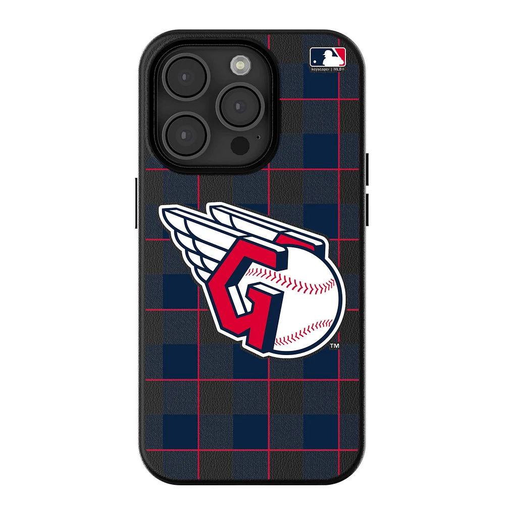 Keyscaper Cleveland Guardians Plaid Magnetic Bump iPhone Case