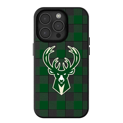 Keyscaper Milwaukee Bucks Plaid Magnetic Bump iPhone Case