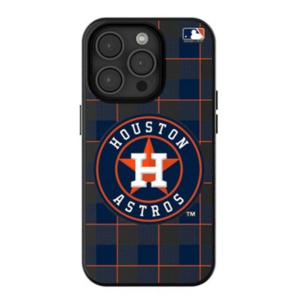 Keyscaper Houston Astros Plaid Magnetic Bump iPhone Case