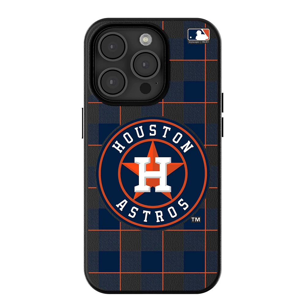 Keyscaper Houston Astros Plaid Magnetic Bump iPhone Case
