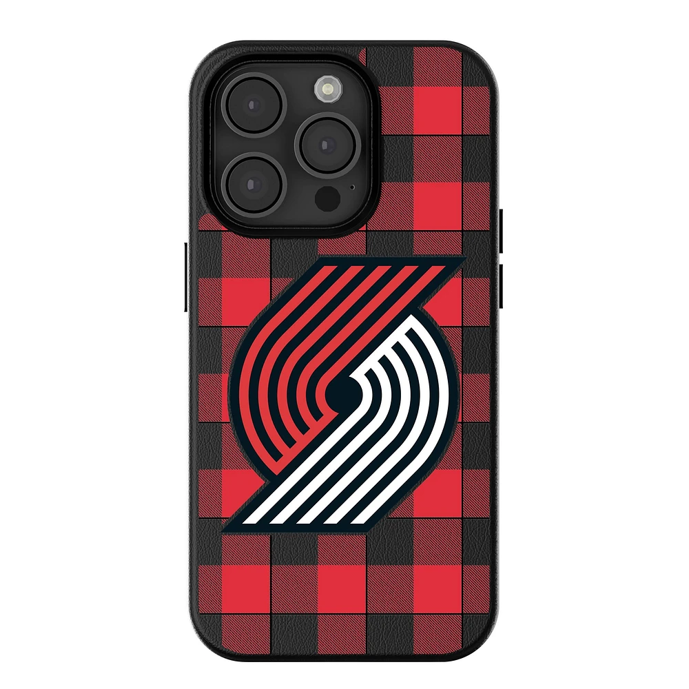Keyscaper Portland Trail Blazers Plaid Magnetic Bump iPhone Case