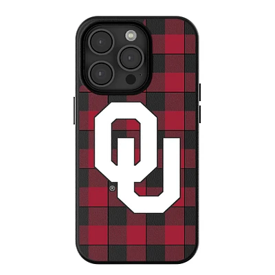 Keyscaper Oklahoma Sooners Plaid Magnetic Bump iPhone Case