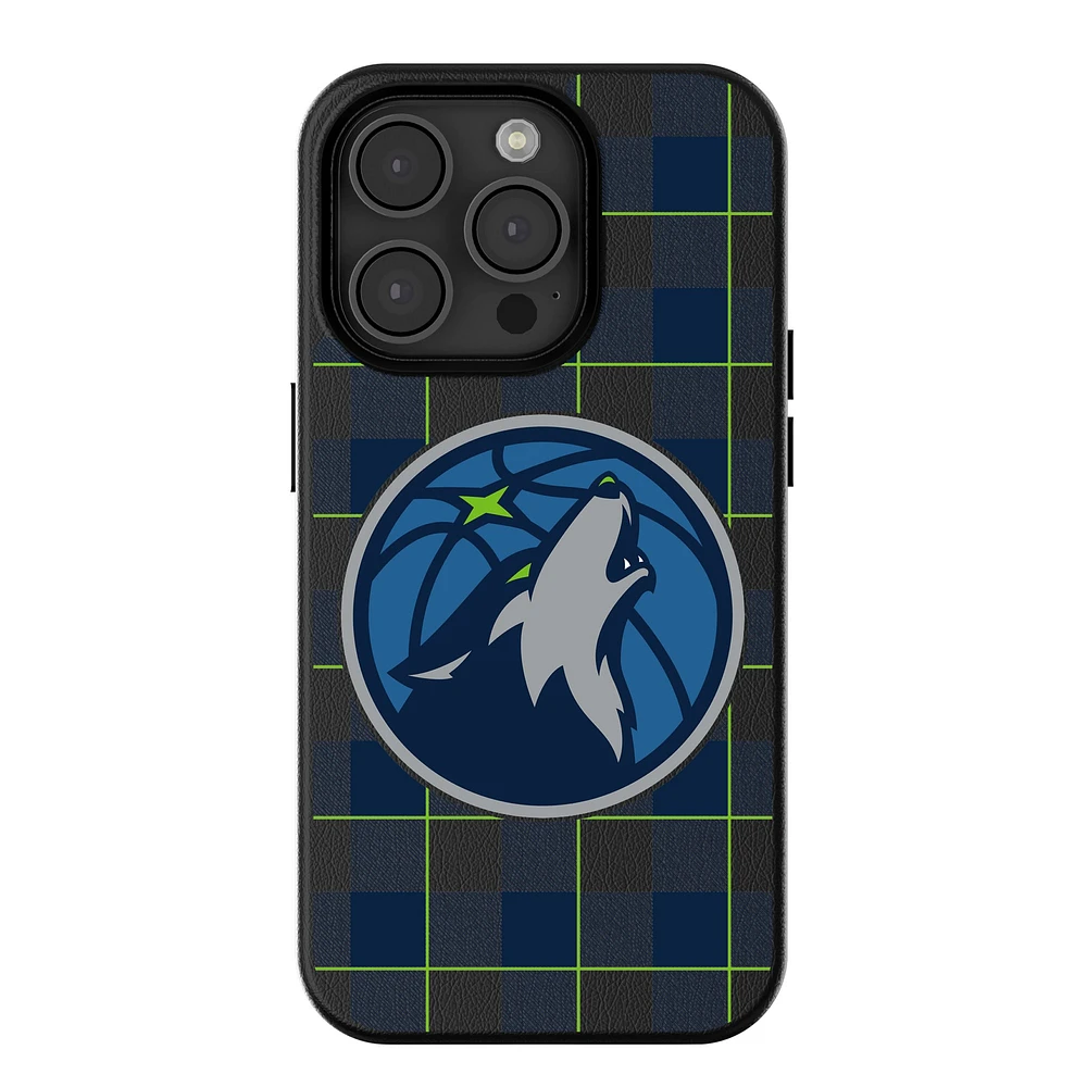 Keyscaper Minnesota Timberwolves Plaid Magnetic Bump iPhone Case