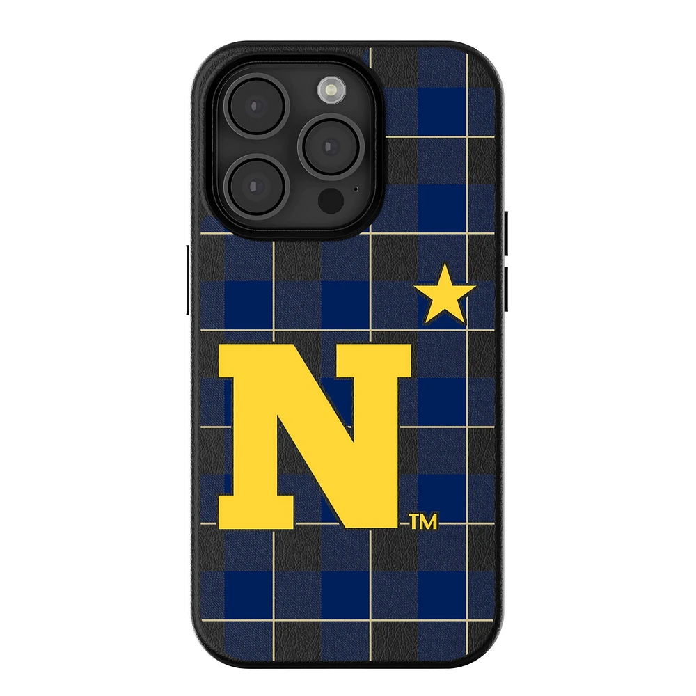 Keyscaper Navy Midshipmen Plaid Magnetic Bump iPhone Case
