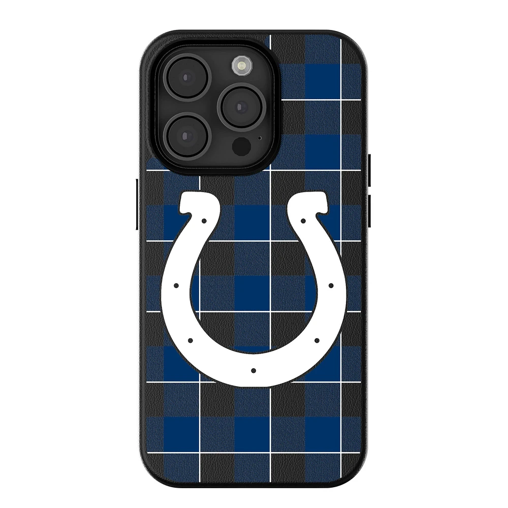 Keyscaper Indianapolis Colts Plaid Magnetic Bump iPhone Case