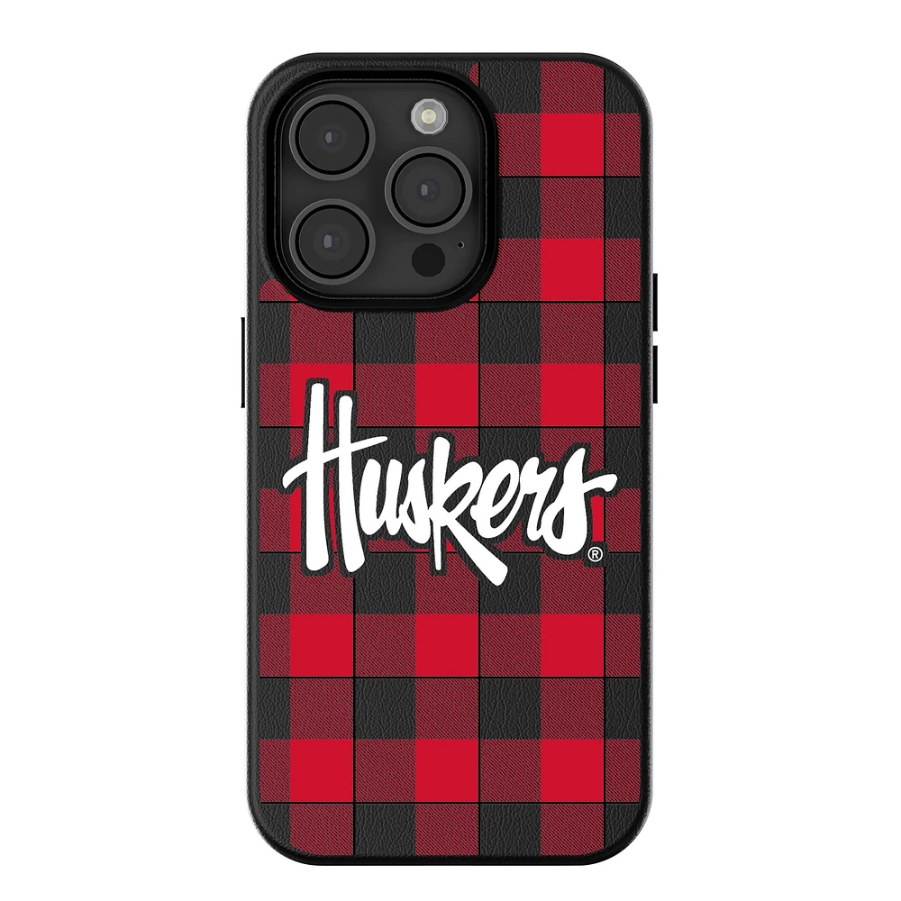 Keyscaper Nebraska Huskers Plaid Magnetic Bump iPhone Case
