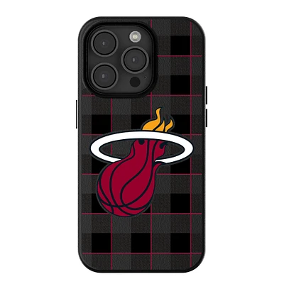 Keyscaper Miami Heat Plaid Magnetic Bump iPhone Case