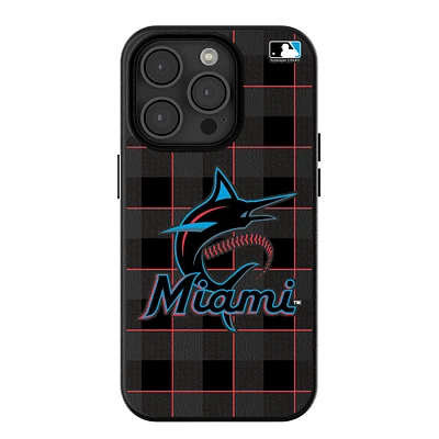 Keyscaper Miami Marlins Plaid Magnetic Bump iPhone Case