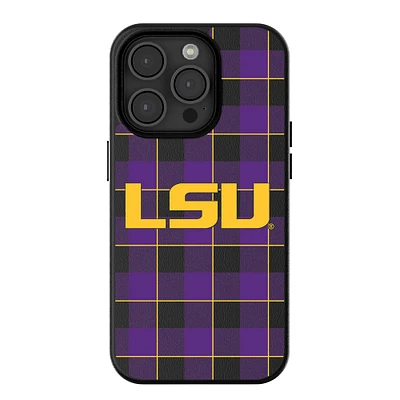 Keyscaper LSU Tigers Plaid Magnetic Bump iPhone Case