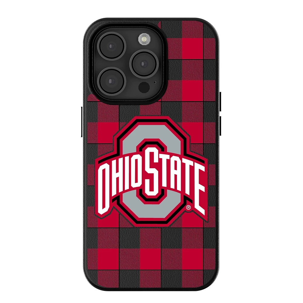Keyscaper Ohio State Buckeyes Plaid Magnetic Bump iPhone Case