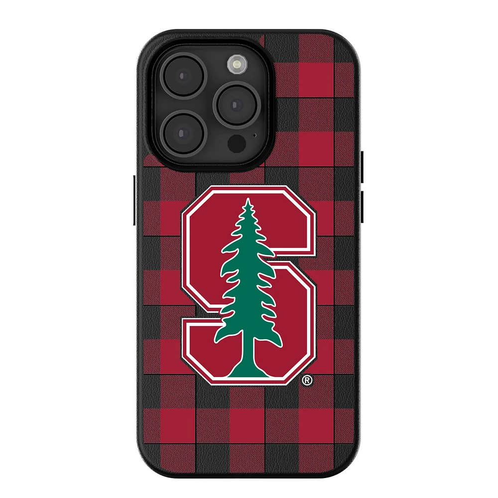 Keyscaper Stanford Cardinal Plaid Magnetic Bump iPhone Case