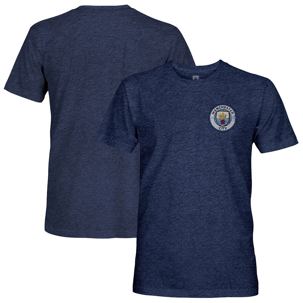 Men's 1863FC Navy Manchester City Color Badge Retro Tri-Blend T-Shirt