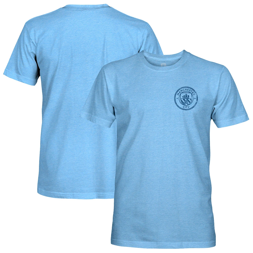 Men's 1863FC Sky Blue Manchester City Mono Badge Retro Tri-Blend T-Shirt