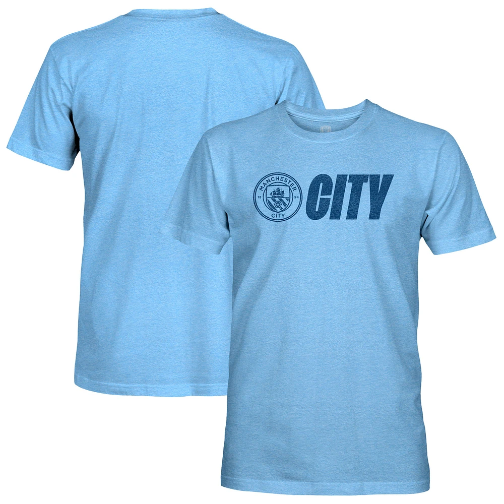 Men's 1863FC Sky Blue Manchester City Mono Badge Lock-Up Retro Tri-Blend T-Shirt
